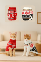 Festive Cat Knit Sweaters - Twin Pack